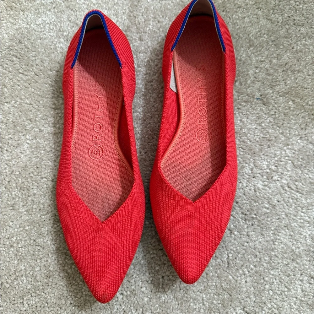 Rothy's Women's The Point Red Flats - Picture 6 of 13